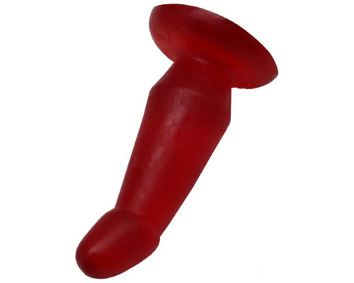 Красная изогнутая анальная пробка - 13 см.