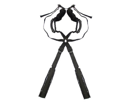 Чёрный бондажный комплект Romfun Sex Harness Bondage на сбруе