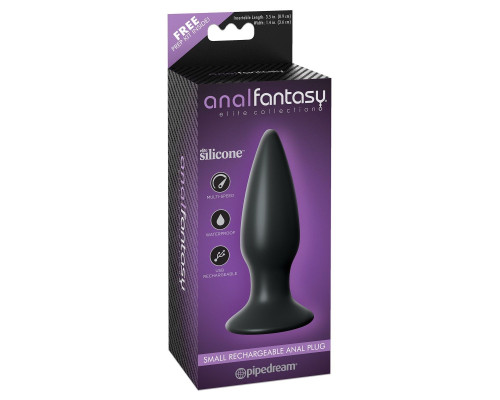 Чёрная малая анальная вибропробка Small Rechargeable Anal Plug - 10,9 см.