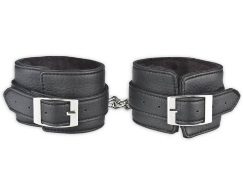 Черные фиксаторы для ног из искусственной кожи