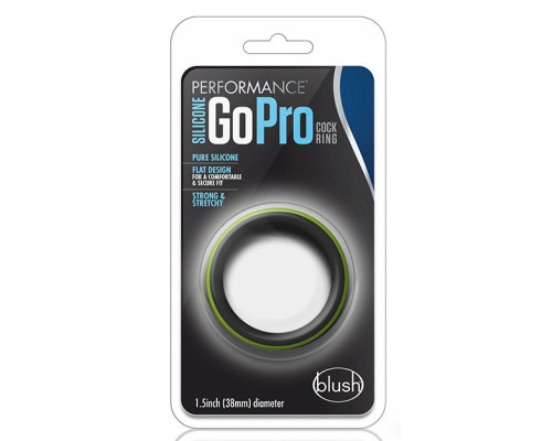 Черно-зеленое эрекционное кольцо Silicone Go Pro Cock Ring