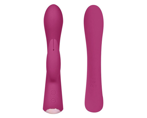 Бордовый вибромассажер-кролик 5  Silicone Bunny Love - 19,1 см.