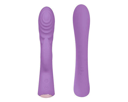 Фиолетовый вибромассажер-кролик 5  Silicone Ripple Passion - 19,1 см.