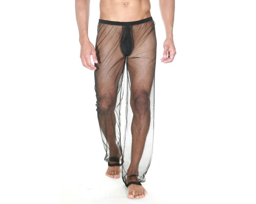 Прозрачные мужские брюки свободной посадки