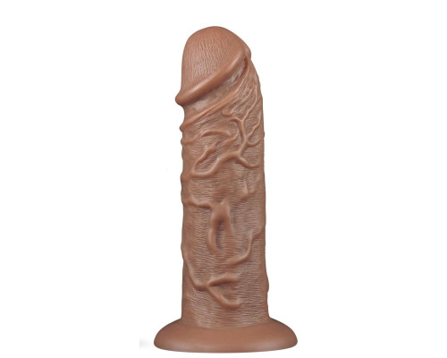 Коричневый фаллоимитатор Cubby dildo - 26,6 см.