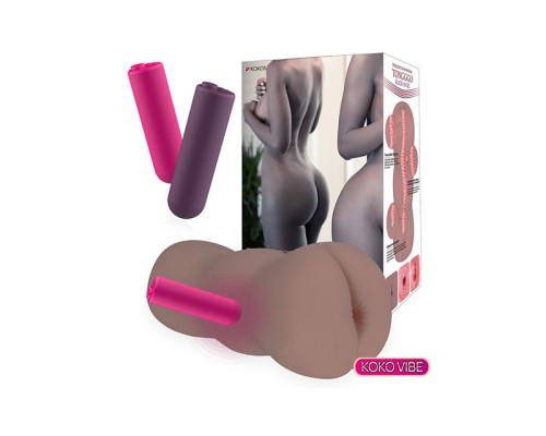 Коричневый вибромастурбатор-анус TONGGGO-Black Angel Auto