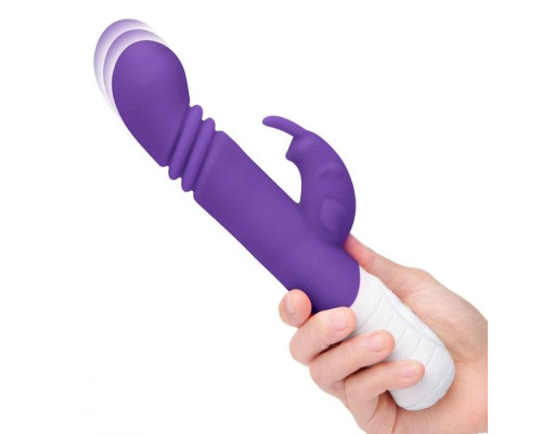 Фиолетовый массажер для G-точки Slim Shaft thrusting G-spot Rabbit - 23 см.