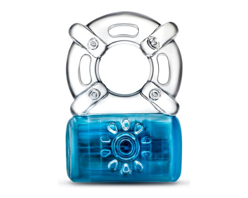 Синее эрекционное виброкольцо One Night Stand Vibrating C-Ring