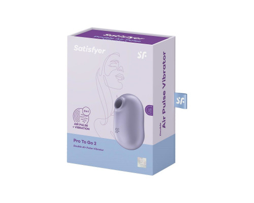 Сиреневый вакуумный вибростимулятор клитора Satisfyer Pro To Go 2