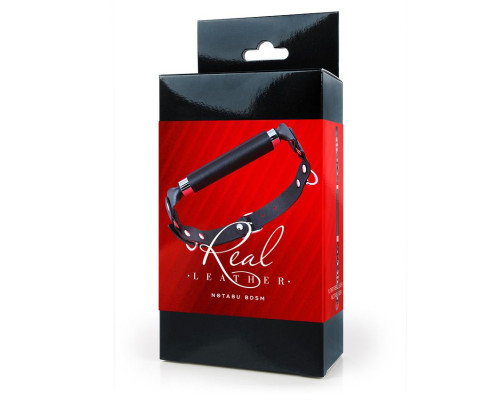 Черный кожаный кляп-трензель