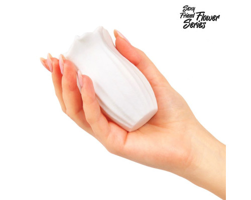 Белый нереалистичный мастурбатор в форме бутона цветка Datura