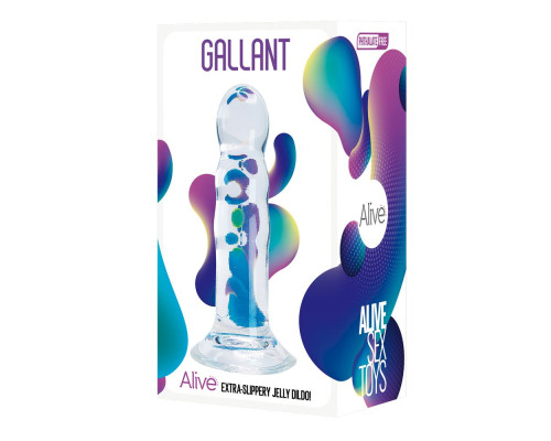 Прозрачный фаллоимитатор на присоске Gallant Jelly Dildo - 16 см.