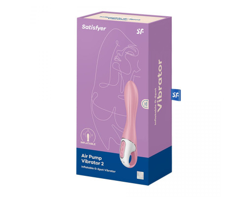 Розовый вибромассажер с функцией расширения Air Pump Vibrator 2 - 20,9 см.