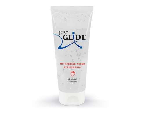 Лубрикант на водной основе Just Glide Strawberry с ароматом клубники - 200 мл.