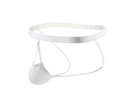 Белые сексуальные трусы-джоки на тонких ремешках