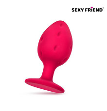 Ярко-розовая силиконовая анальная втулка - 7 см.