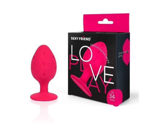 Ярко-розовая силиконовая анальная втулка - 7 см.