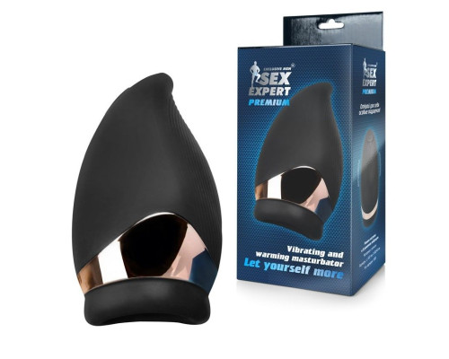 Черный вибромастурбатор Sex Expert