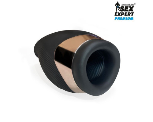 Черный вибромастурбатор Sex Expert