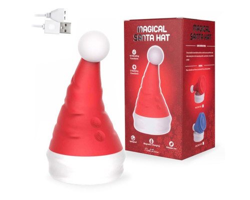 Красный вибростимулятор в форме колпака Magical Santa Hat