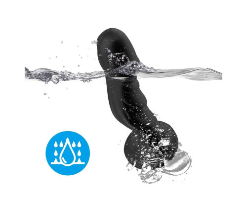 Черный анальный вибромассажер-реалистик - 19 см.