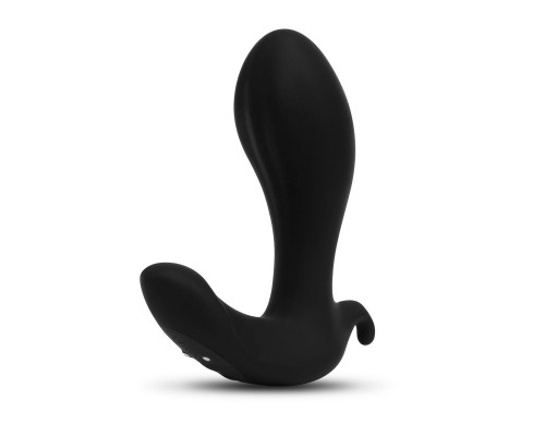 Черный анальный стимулятор с расширением и вибрацией Expand Plug - 10,5 см.