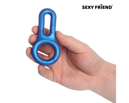 Голубое эрекционное кольцо с петлёй