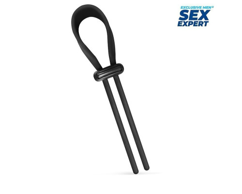Черный ремень-лассо для усиления эрекции