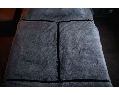 Черный кожаный набор фиксации на кровати Sex Game