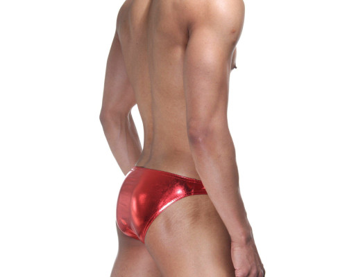Красные блестящие мужские трусы-слипы