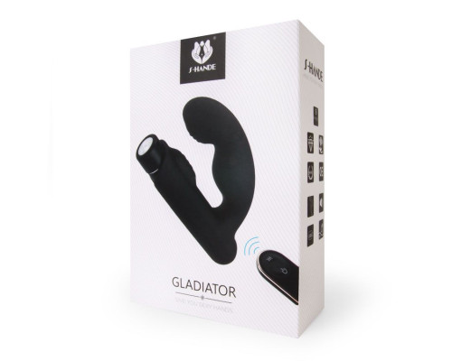 Черный вибромассажер Gladiator - 10,7 см.