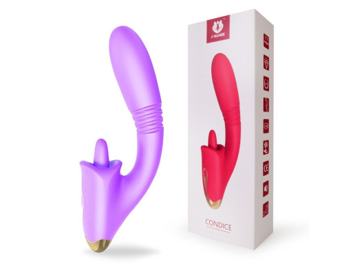 Фиолетовый вибромассажер Condice - 20,3 см.