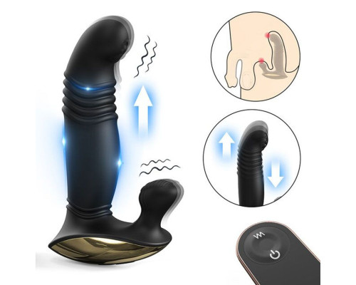 Черный массажер простаты The Eye of Horus-RСT - 14,4 см.