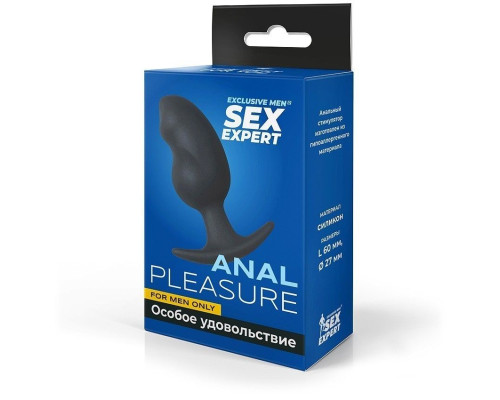 Черная фигурная анальная пробка - 6 см.