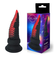Черно-красный фантазийный анальный стимулятор-щупальце - 12,5 см.