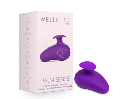 Фиолетовый клиторальный вибромассажер Palm Sense