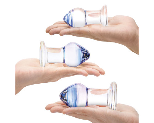 Набор из 3 стеклянных анальных пробок Pleasure Droplets Plug Set