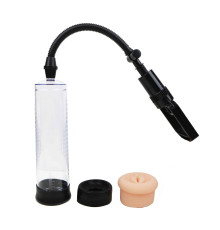 Прозрачная вакуумная помпа для пениса с 3 насадками Intern