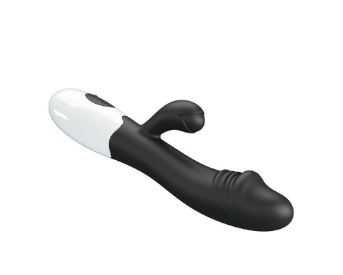 Черный вибратор-кролик Snappy - 19 см.