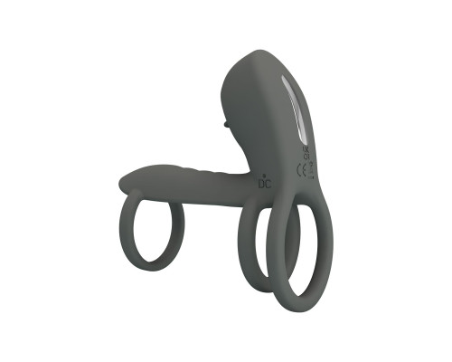 Серая насадка на пенис с 12 режимами вибрации