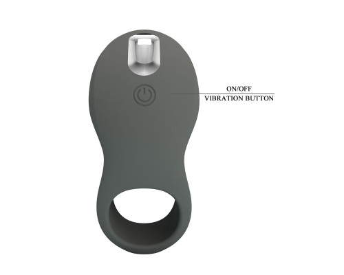 Серая насадка для пениса с вибростимуляцией