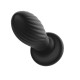 Черная анальная пробка с вибрацией и LED-подсветкой - 11,9 см.