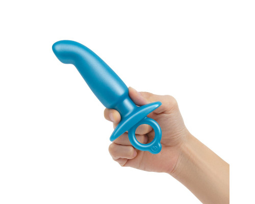 Голубая анальная пробка для массажа простаты Hither Silicone Prostate Plug - 14,3 см.