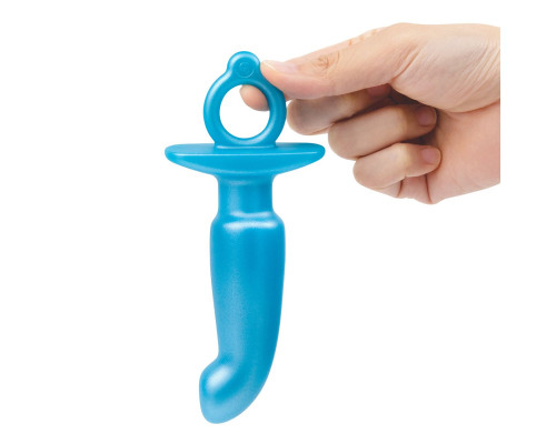 Голубая анальная пробка для массажа простаты Hither Silicone Prostate Plug - 14,3 см.
