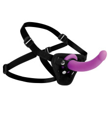 Лиловый поясной страпон Navigator Silicone G-Spot Dildo with Harness - 17,8 см.