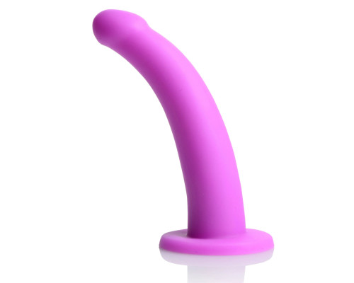 Лиловый поясной страпон Navigator Silicone G-Spot Dildo with Harness - 17,8 см.