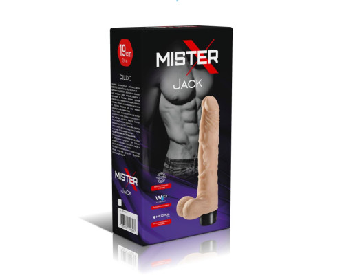 Телесный многоскоростной вибратор Jack - 19 см.