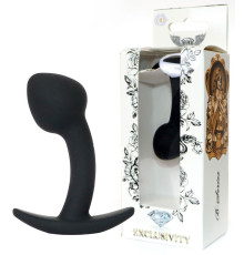 Черная анальная втулка Curved - 7,5 см.