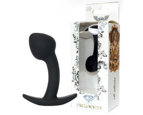 Черная анальная втулка Curved - 7,5 см.