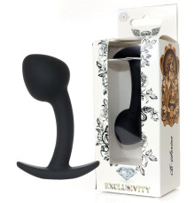 Черная анальная втулка Curved - 9 см.